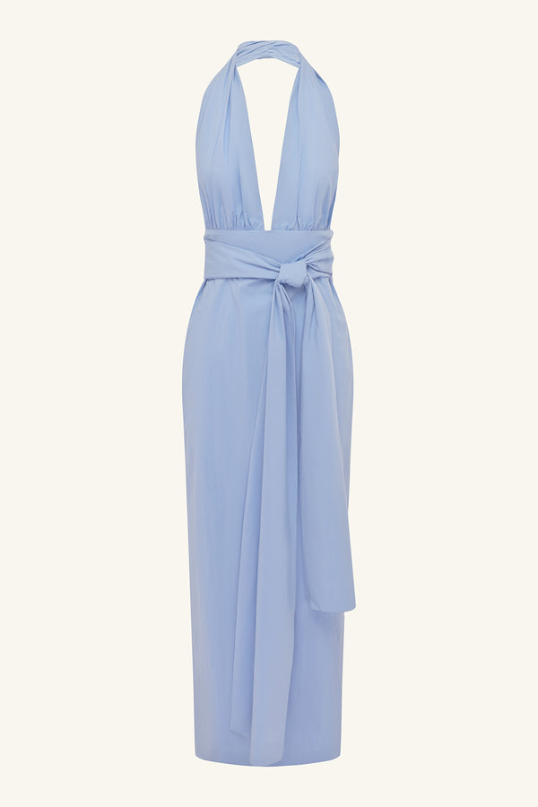 CAMPBELL HALTER PLUNGED MAXI DRESS - AZURINE_G