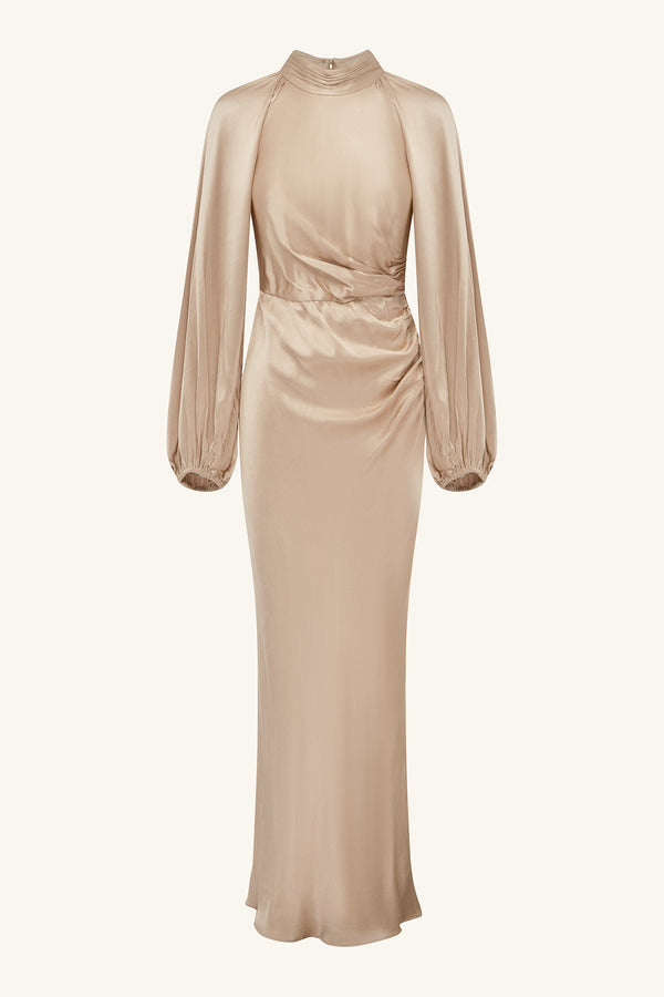 Shona Joy - La Lune High Neck Balloon Sleeve Maxi Dress - Gold - Bridesmaids Dress Shona Joy - La Lune High Neck Balloon Sleeve Maxi Dress - Gold - Bridesmaids Dress