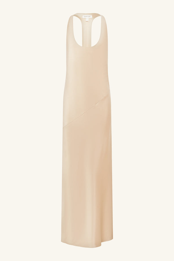 SAVANNA RACER BACK MAXI DRESS - CHAMPAGNE_G