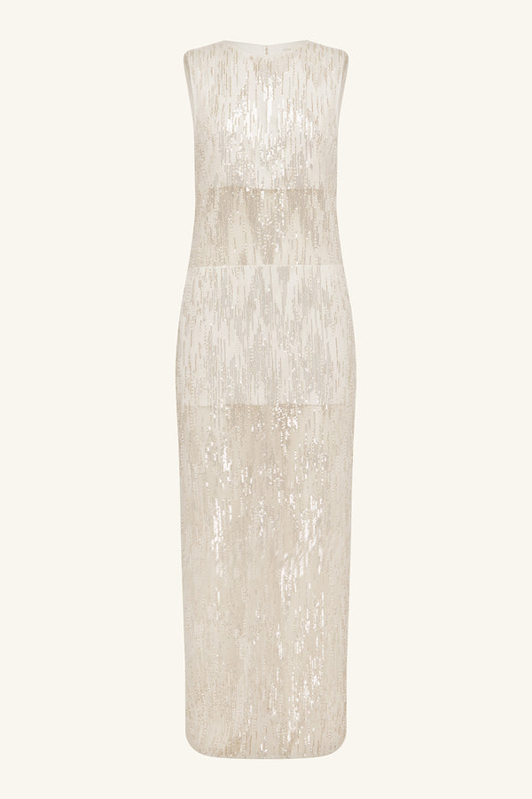 VIVA SEQUIN SPLICED MAXI DRESS - IVORY_G
