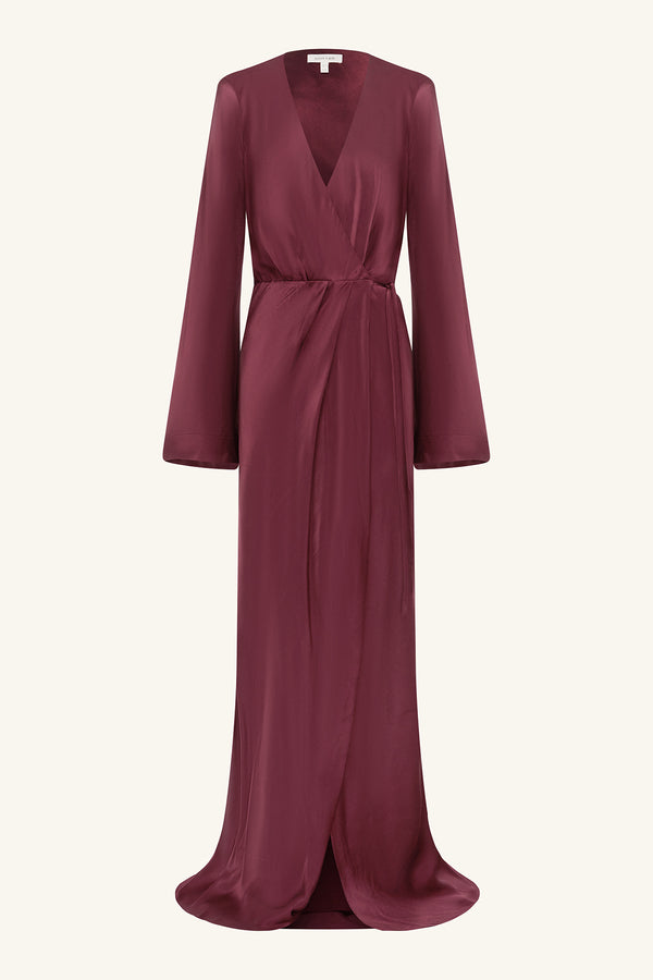 LA LUNE LONG SLEEVE WRAP MAXI DRESS - SHIRAZ_G