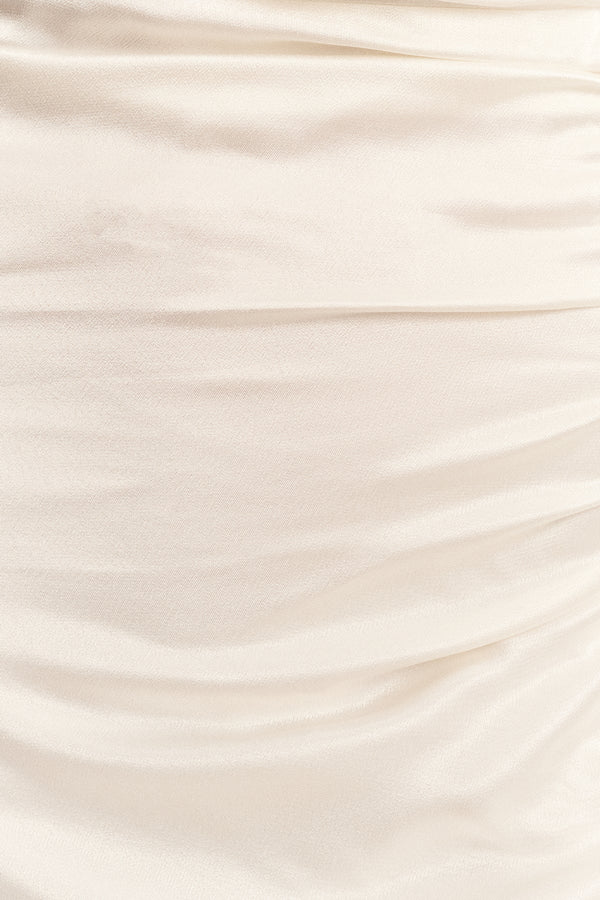 LA LUNE GATHERED MAXI DRESS - WHITE
