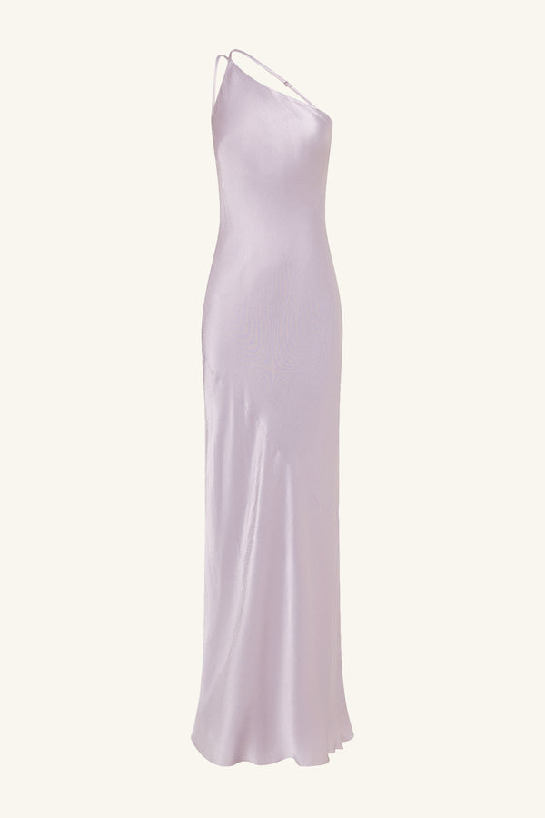 LA LUNE ONE SHOULDER COWL BACK MAXI DRESS - LILAC_G