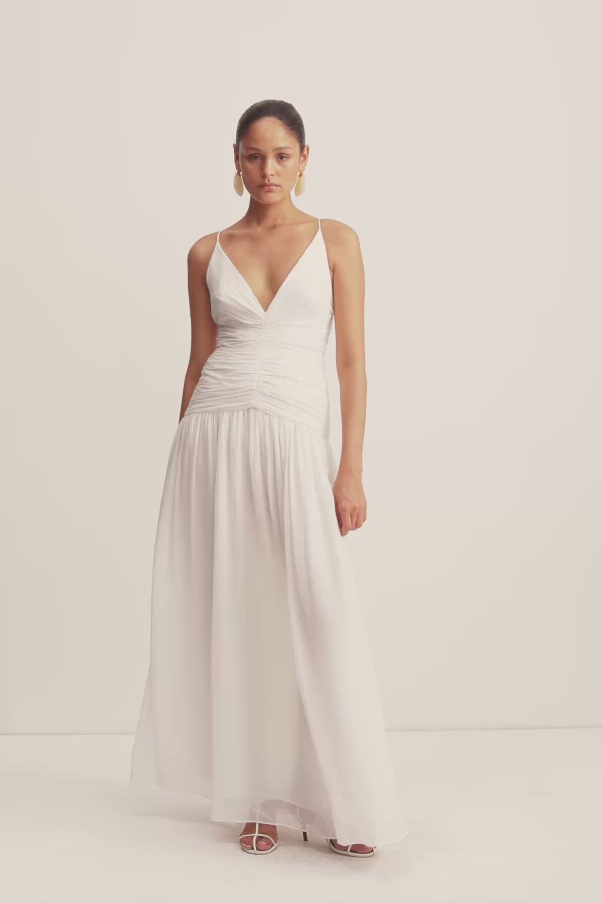 Juno Gathered Bodice Maxi Dress | Ivory | Dresses | Shona Joy