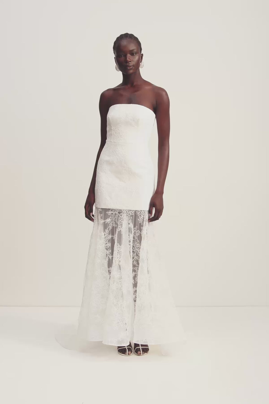 Elysian Strapless Lace Gown | Ivory | Dresses