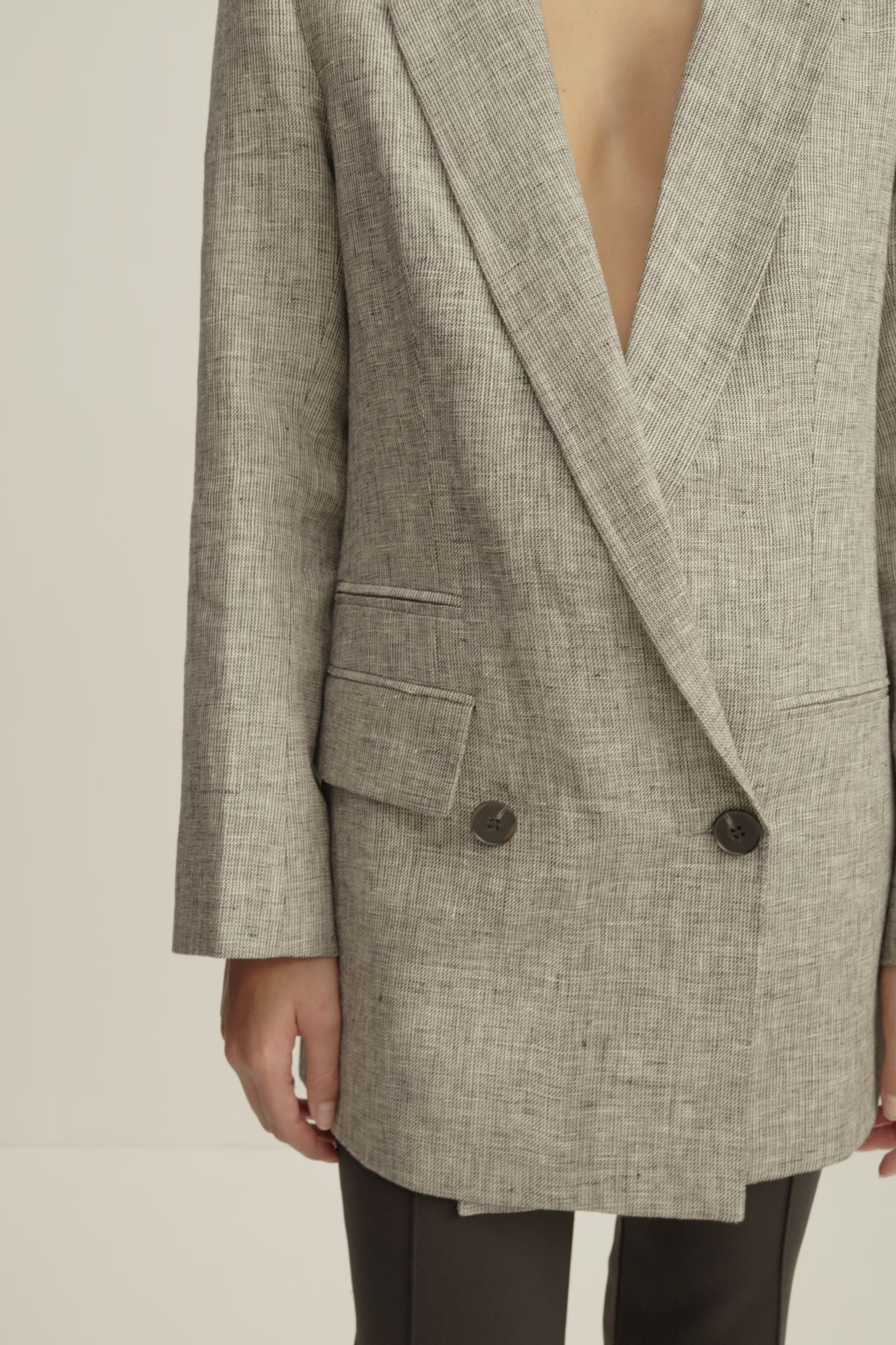 Elliot Double Breasted Blazer | Concrete | Outerwear | Shona