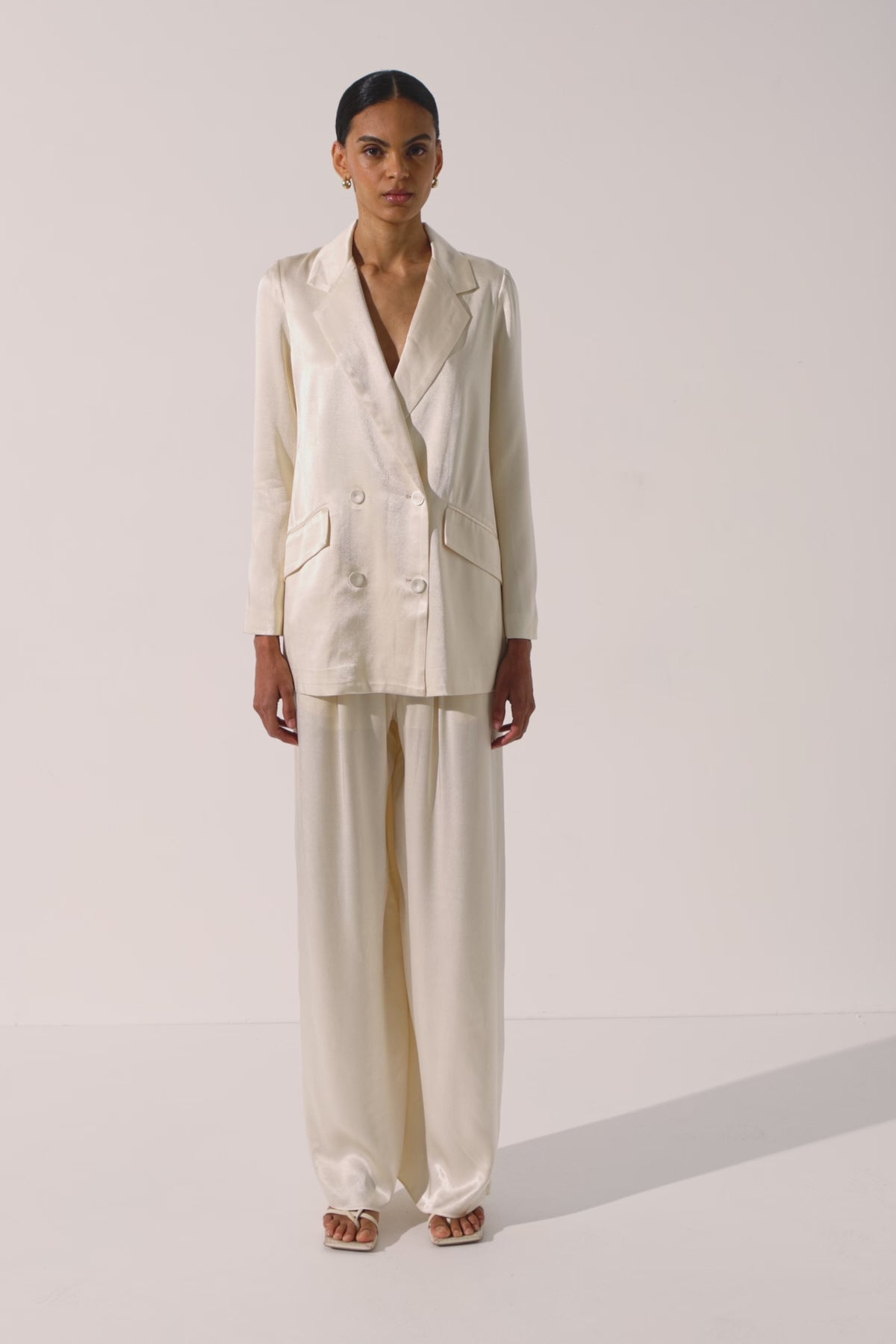 La Lune Double Breasted Blazer | Cream | Blazers | Shona Joy