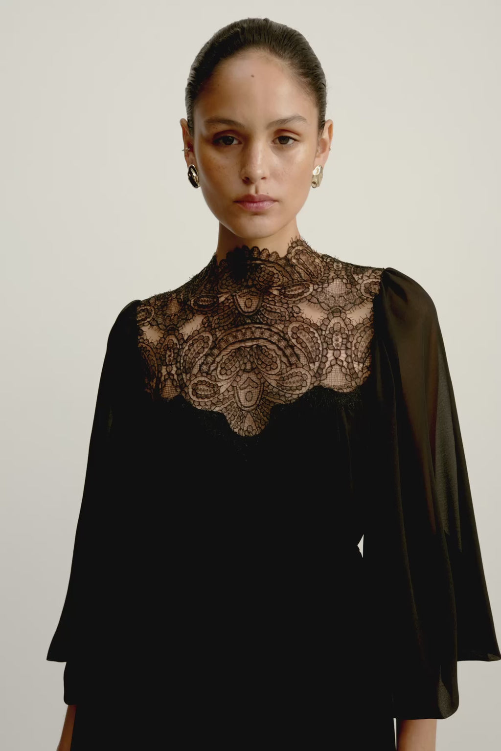 shona joy black mini dress Shona Joy - Emory Long Sleeve Mini Dress - Black