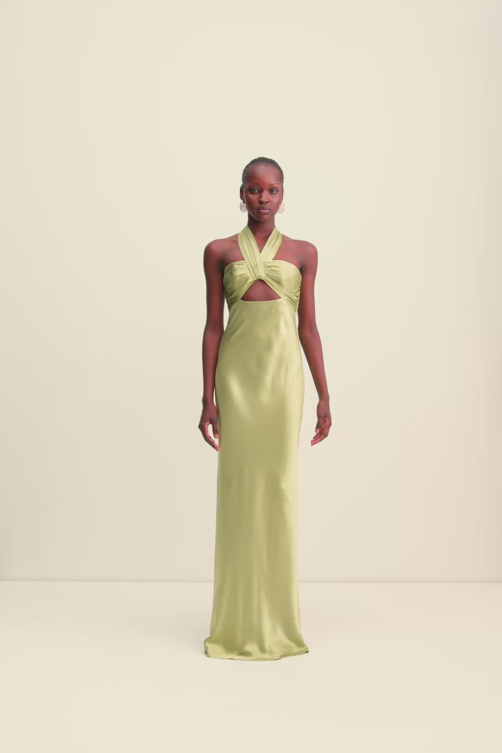 Shona Joy - La Lune Ruched Halter Maxi Dress - Fern - Bridesmaids Dress