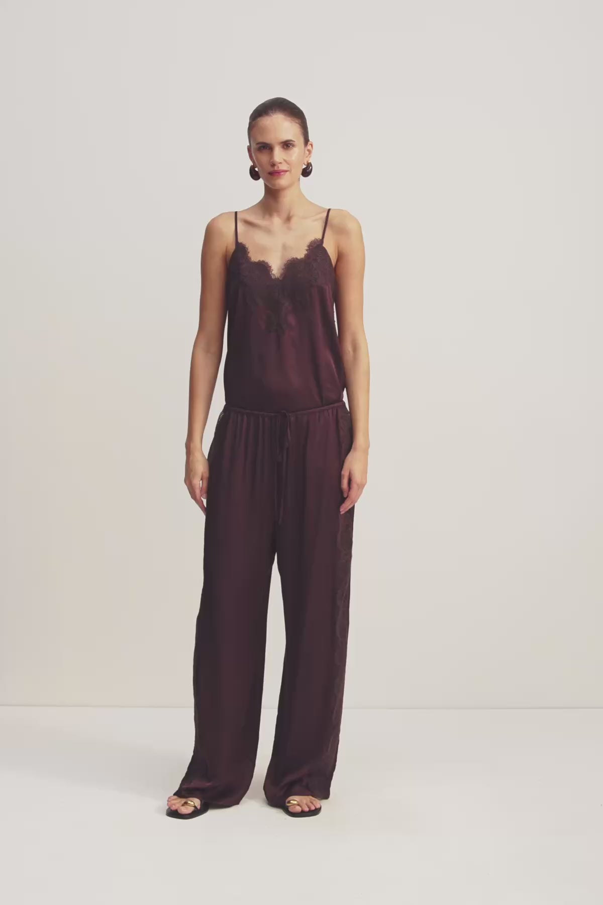 Simona Lace Side Panel Pant | Espresso | Pants | Shona Joy – Shona