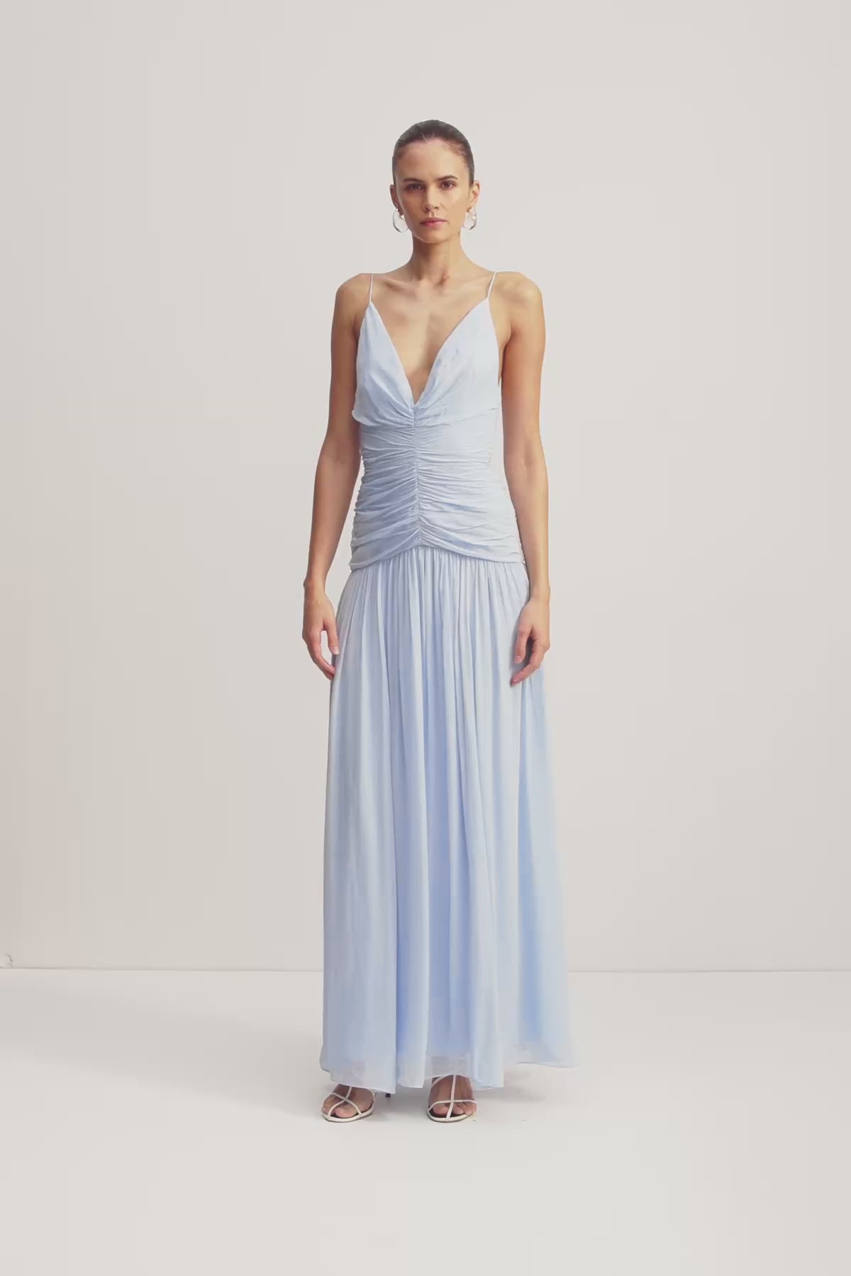 Juno Gathered Bodice Maxi Dress | Arcadian Blue | Dresses | Shona