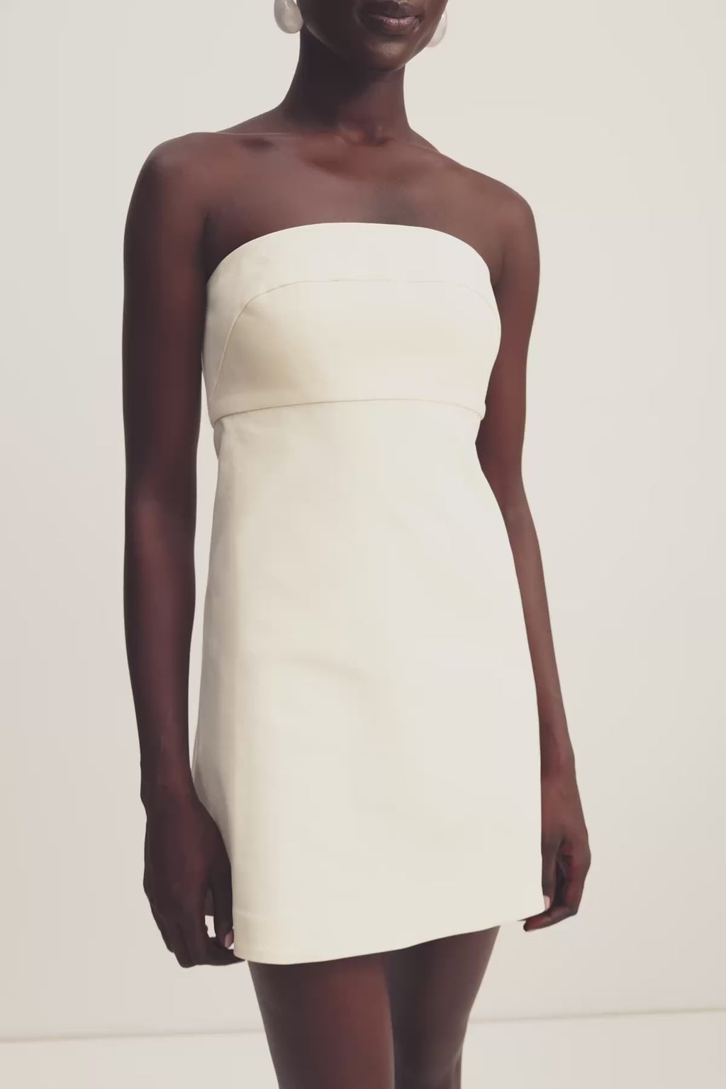 knee length dresses for ladies LANI STRAPLESS MINI DRESS | RICE | DRESSES main image 0