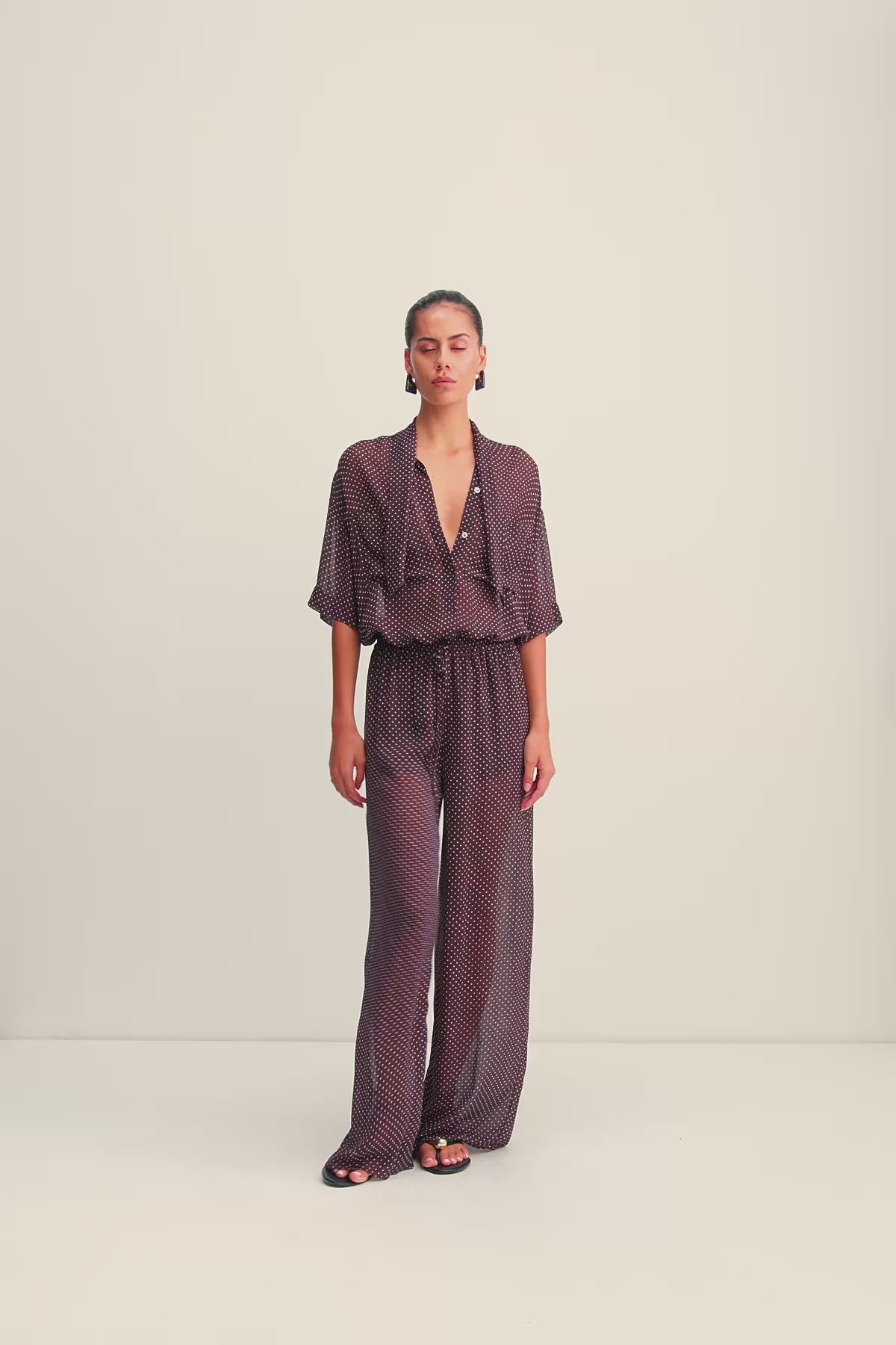 Maddox Drawstring Pant | Ristretto/Sky | Pants | Shona Joy – Shona