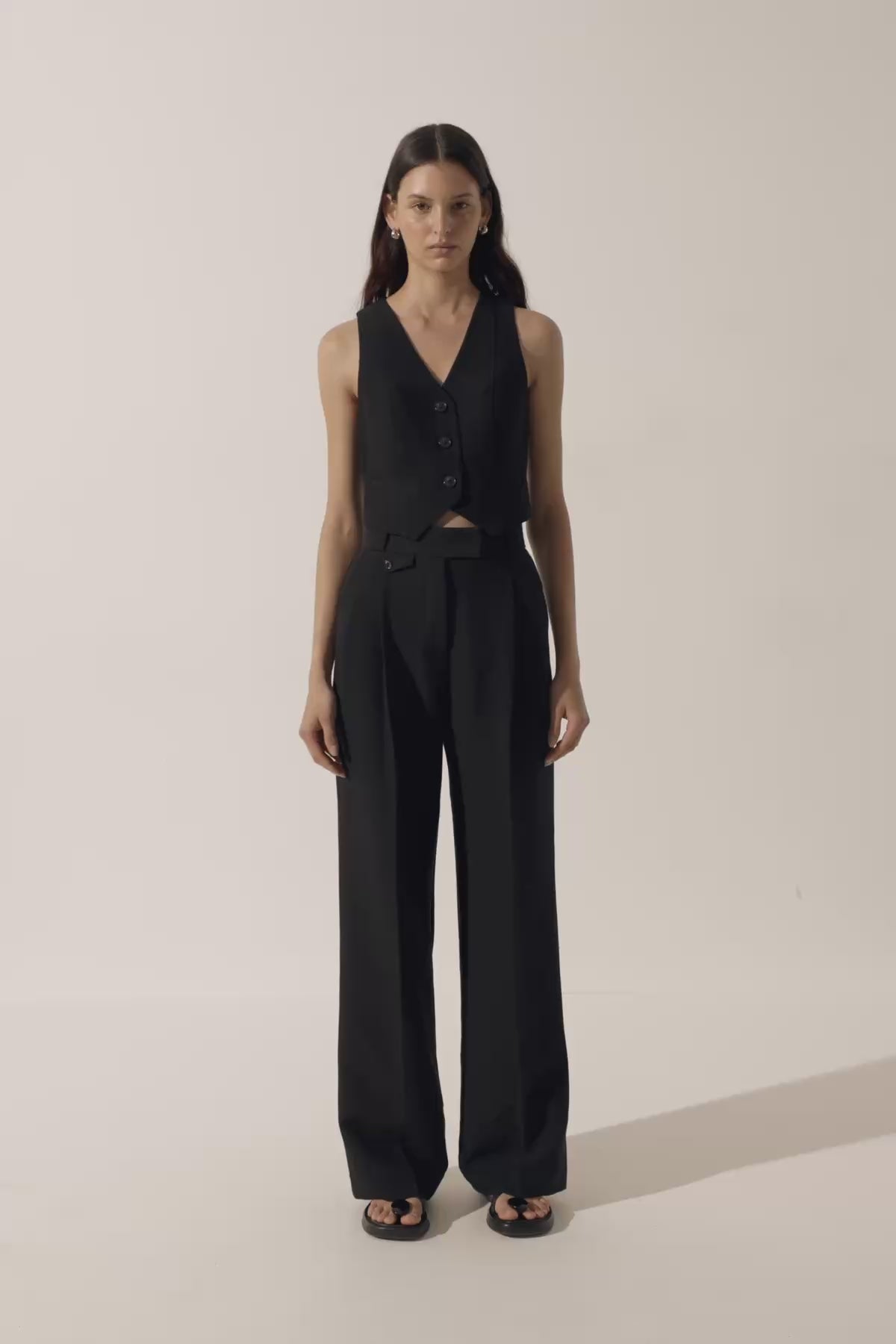定価38,000円 新品 yoke HIWAIST BELTED TROUSER Irena High Waisted Tailored Pant | Black | Pants | Shona Joy