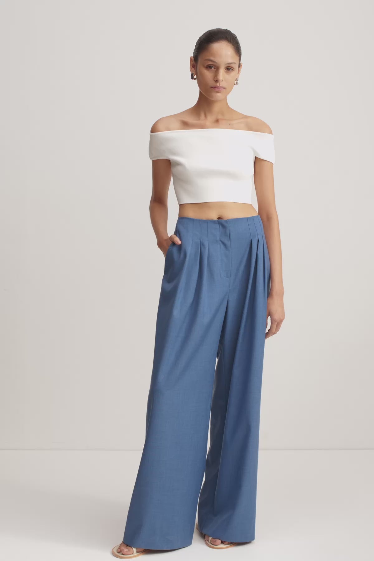 Asher Wide Leg Pant | Ocean Blue | Pants | Shona Joy – Shona Joy US