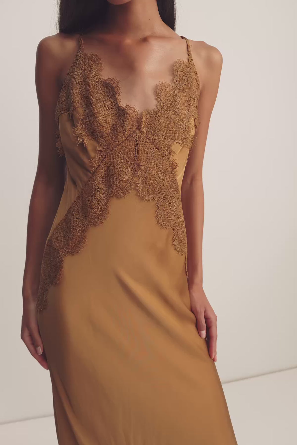 shona joy brown lace dress Shona Joy Simona Lace Slip Maxi Dress in Brown