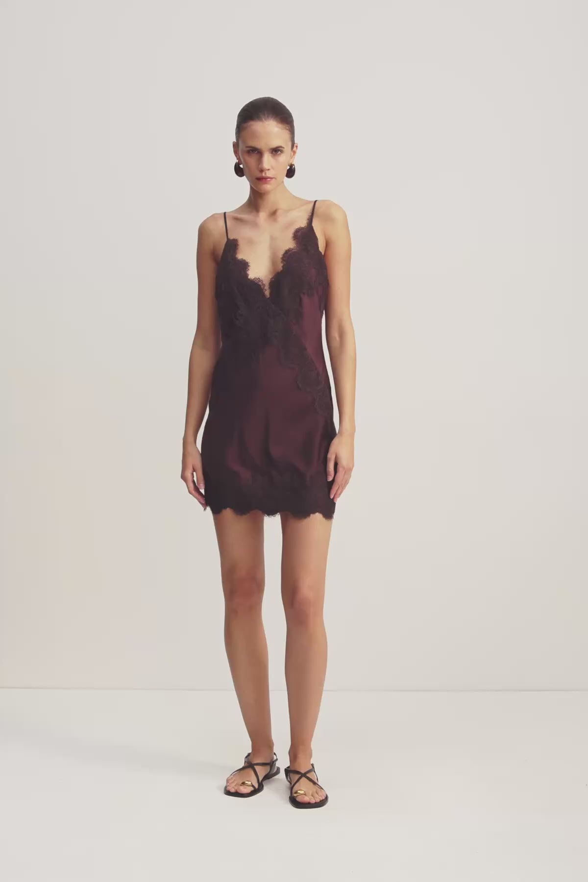 Simona Lace Slip Mini Dress | Espresso | Dresses | Shona Joy