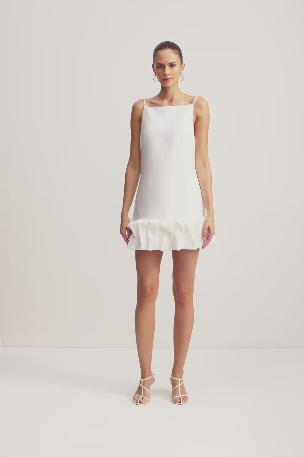 Otis Bubble Hem Mini Dress | Ivory | Dresses | Shona Joy – Shona