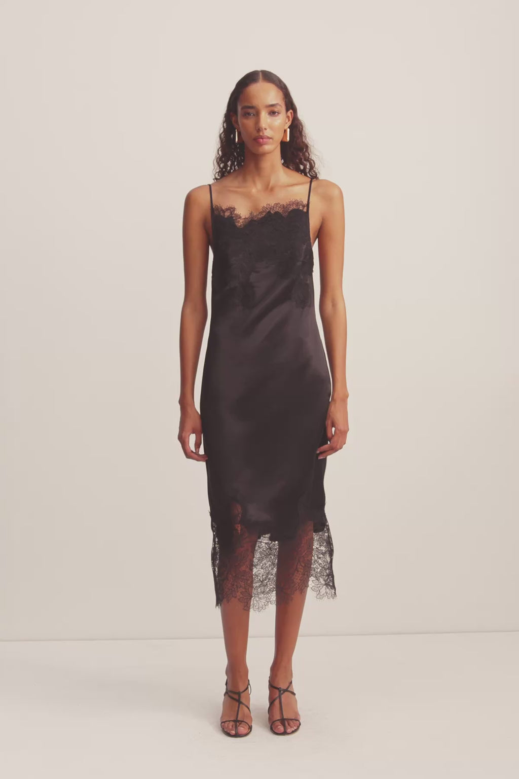 black slip dress bridesmaid Dani Slip Dress ~ Black Luxe Satin M
