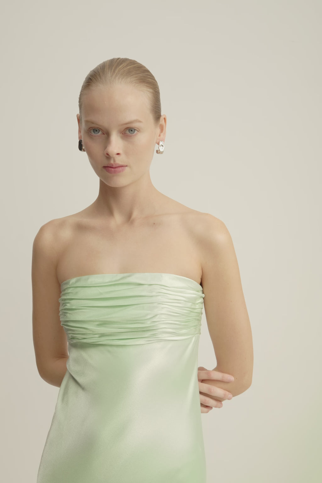 la lune strapless ruched bodice maxi dress - lemon La Lune Strapless Ruched Bodice Maxi Dress