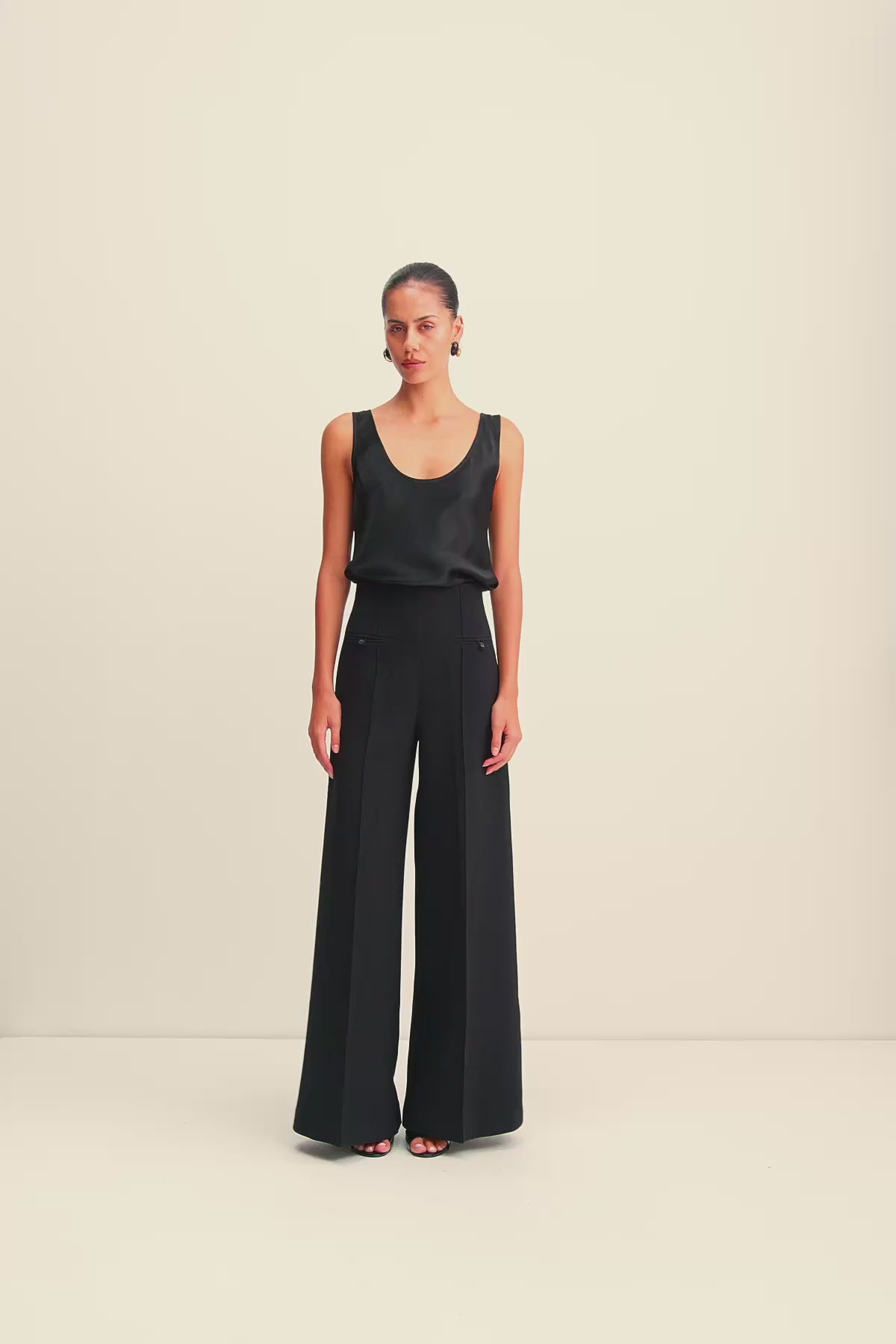 Amura High Waisted Wide Leg Pant | Black | Pants | Shona Joy