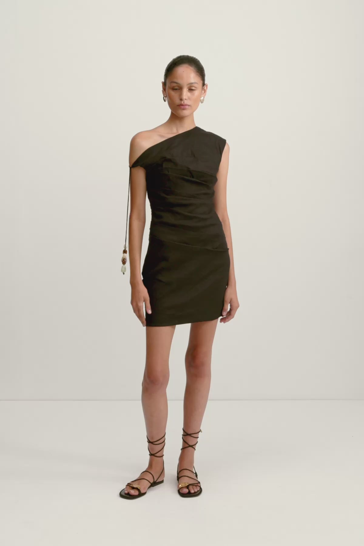 Kasbah Draped Mini Dress | Black | Dresses | Shona Joy – Shona Joy US