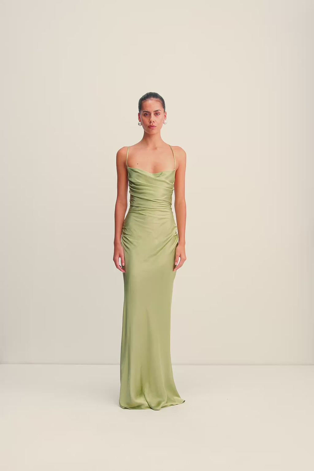 Shona Joy La Lune Lace Back Maxi Dress in Sage