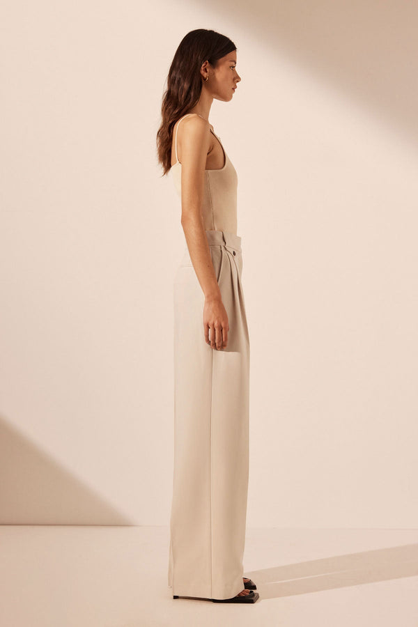 Irena High Waisted Tailored Pant Bone Pants Shona Joy Shona Joy