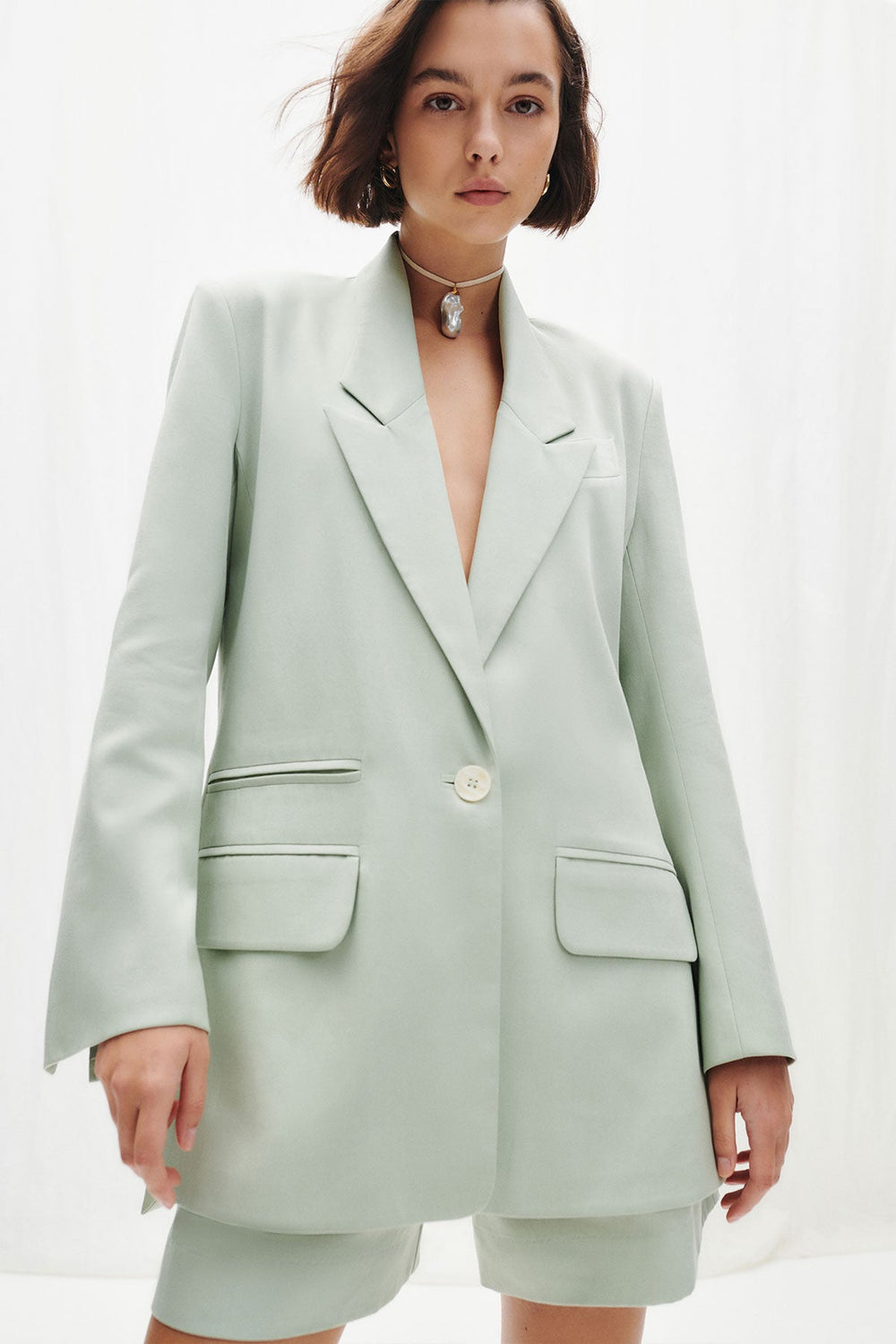 Sara Drop Lapel Side Split Blazer | Melon | Blazers | Shona Joy